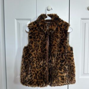 J. Crew Kids Faux Fur Vest in Leopard Print